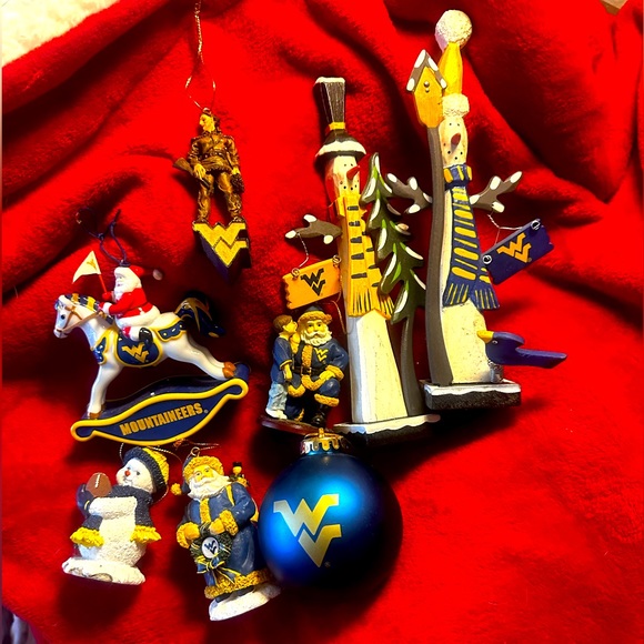 WVU West Virginia Mountaineers Christmas Ornament Bundle, Excellent condition. - Picture 1 of 10